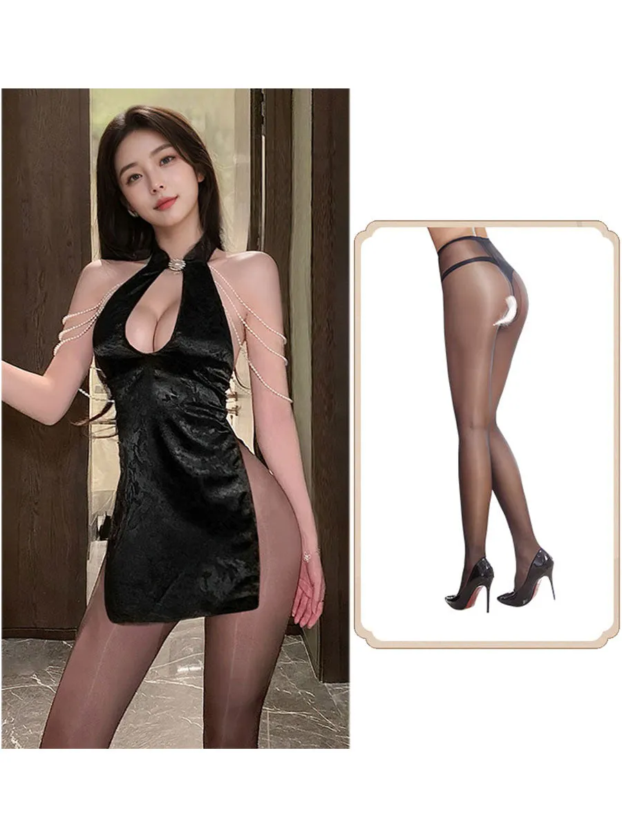 Chinese Pearl Strap Lingerie Dress