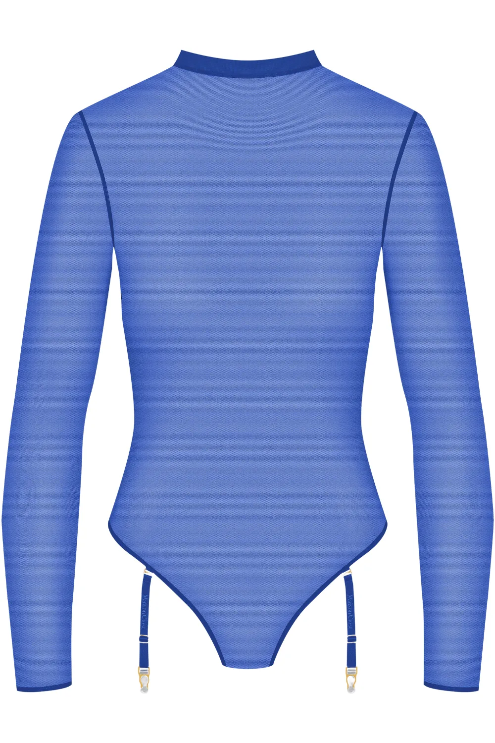 Corps  Corps Long Sleeved Thong Bodysuit Neon Blue