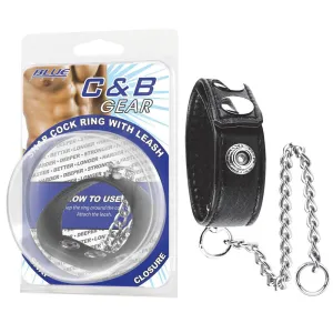 Electric EEL Snap Cock Ring with Leash Penis Bondage BDSM Fetish Sex Toy
