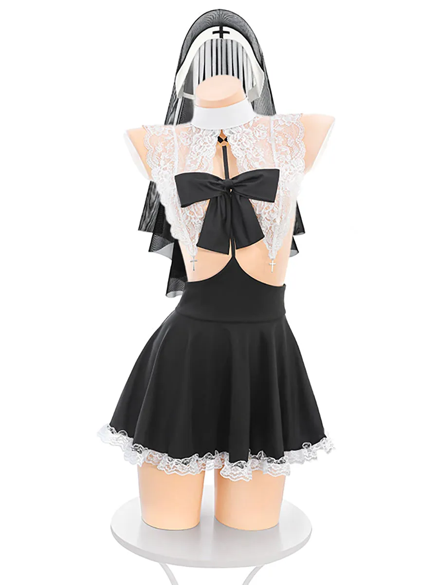 Lace Nun Sister Lingerie Dress