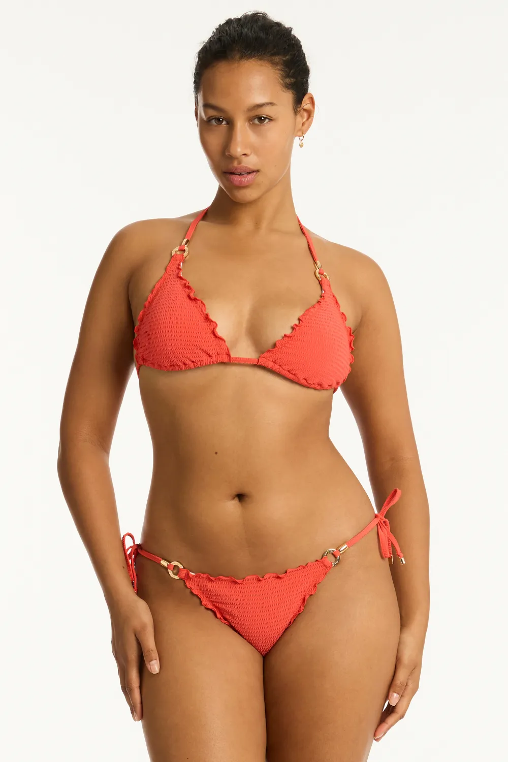 Messina Tie Side Bikini Bottom in Flame