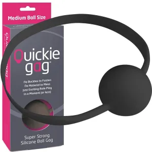 Quickie Mouth Ball Gag Medium Bondage Silicone Fetish BDSM Sex Toy Black