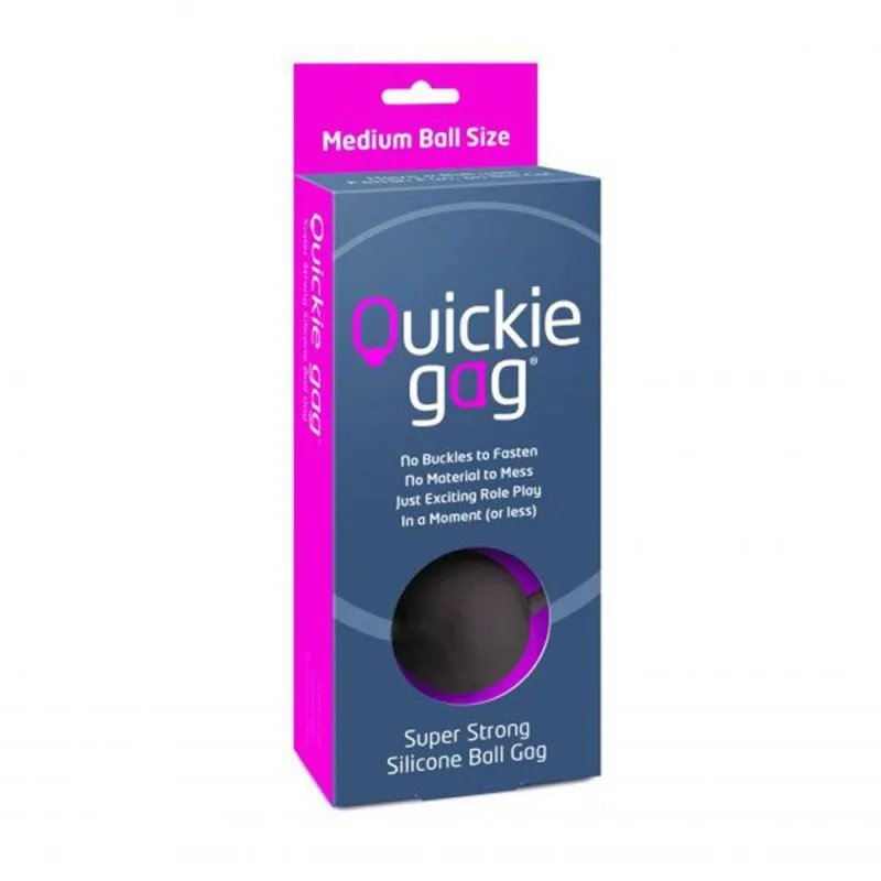 Quickie Mouth Ball Gag Medium Bondage Silicone Fetish BDSM Sex Toy Black