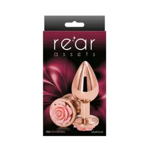 Rear Assets Rose Anal Plug - Medium - Pink