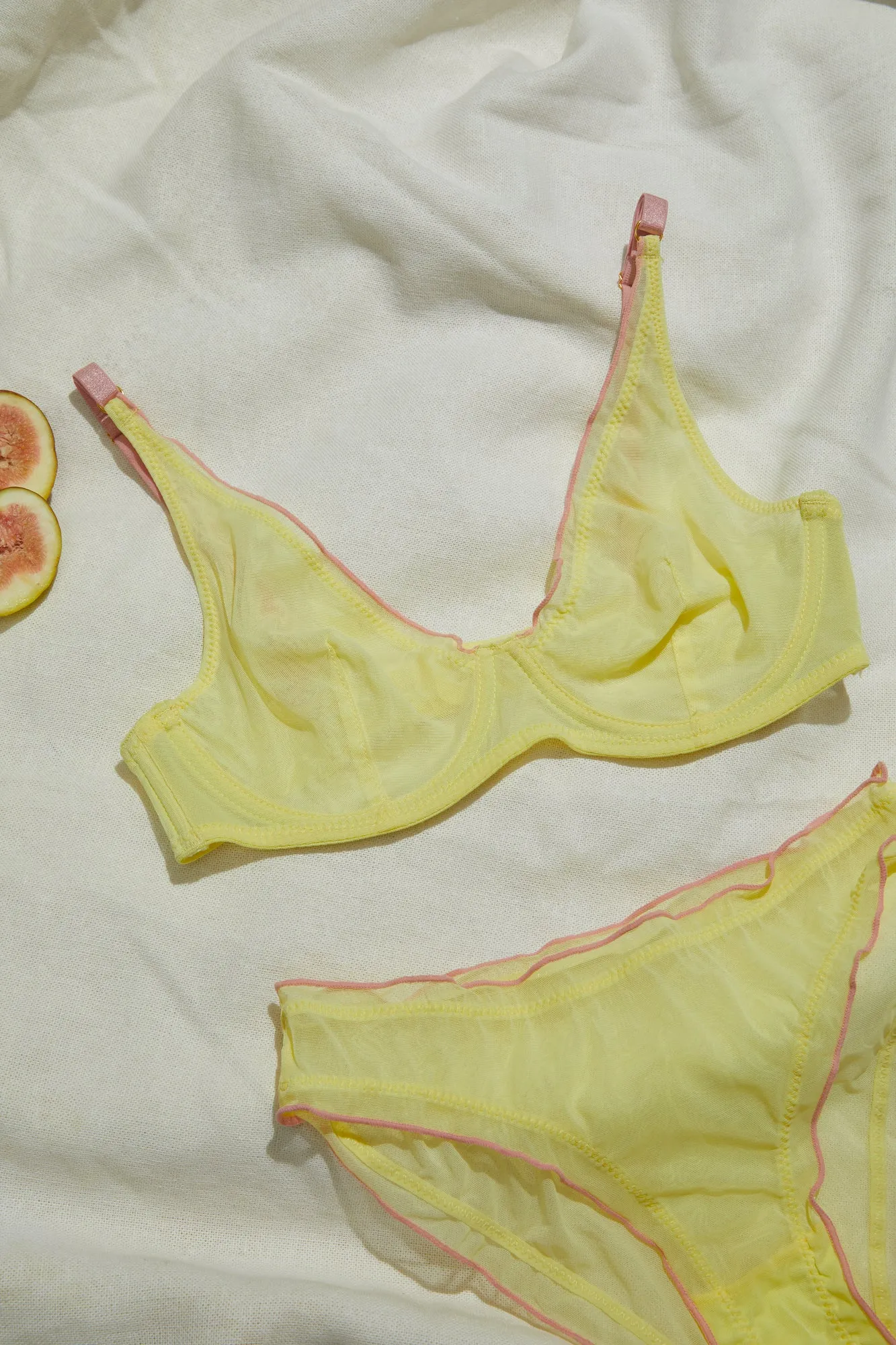 Sheer Lingerie with Plunge Bra