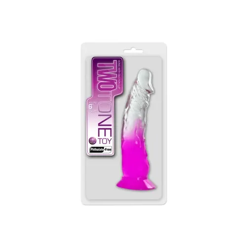 Two Tone 6 PVC Dong in Clear/Purple