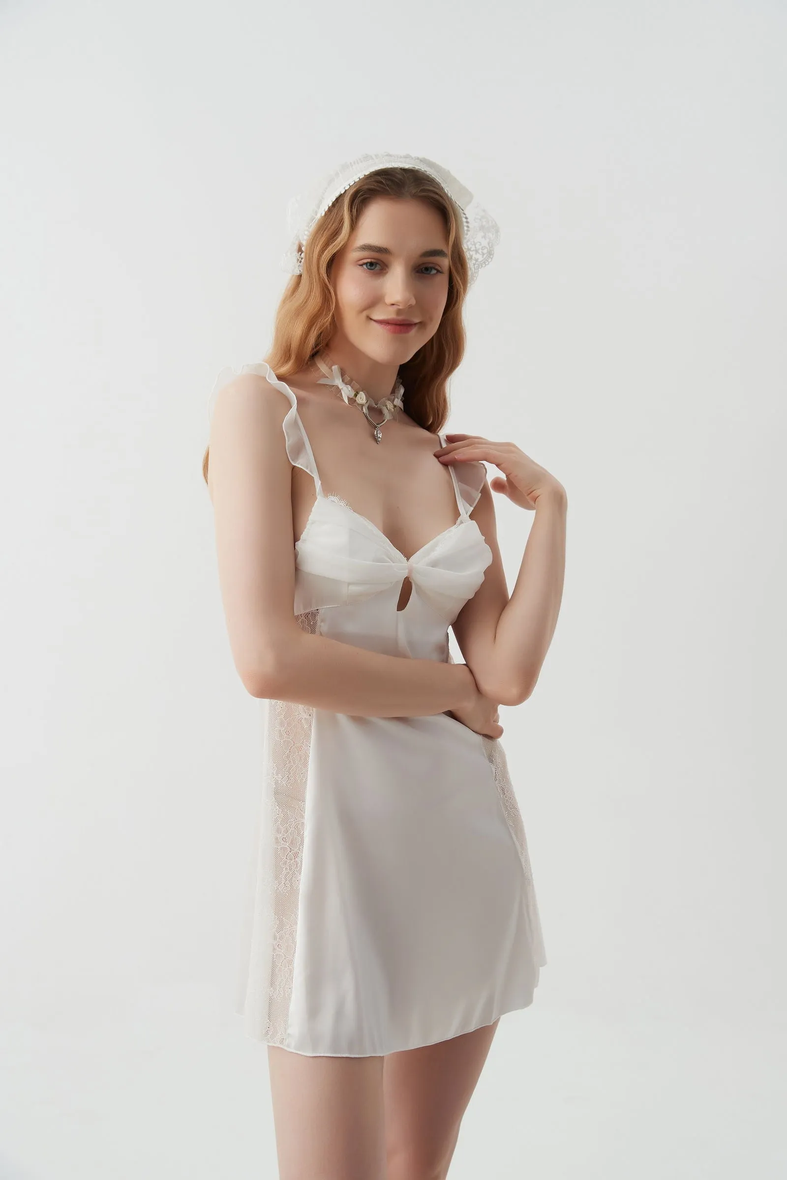 White Whisper Satin Nightdress