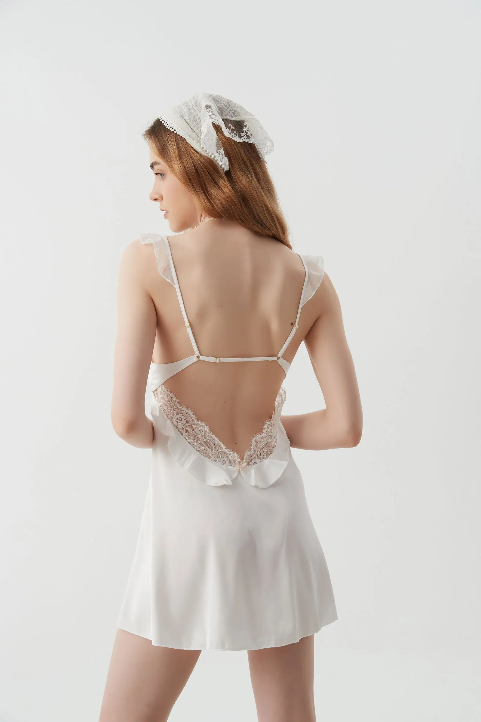 White Whisper Satin Nightdress