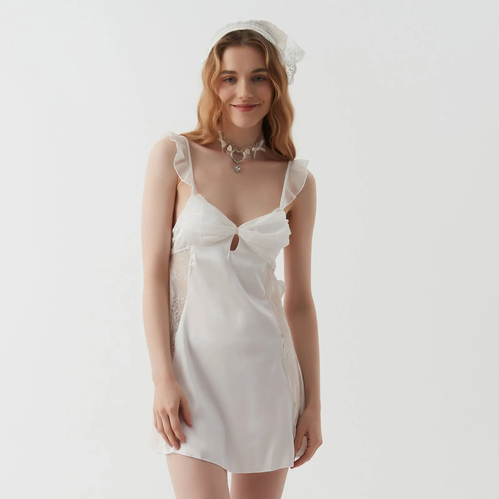White Whisper Satin Nightdress