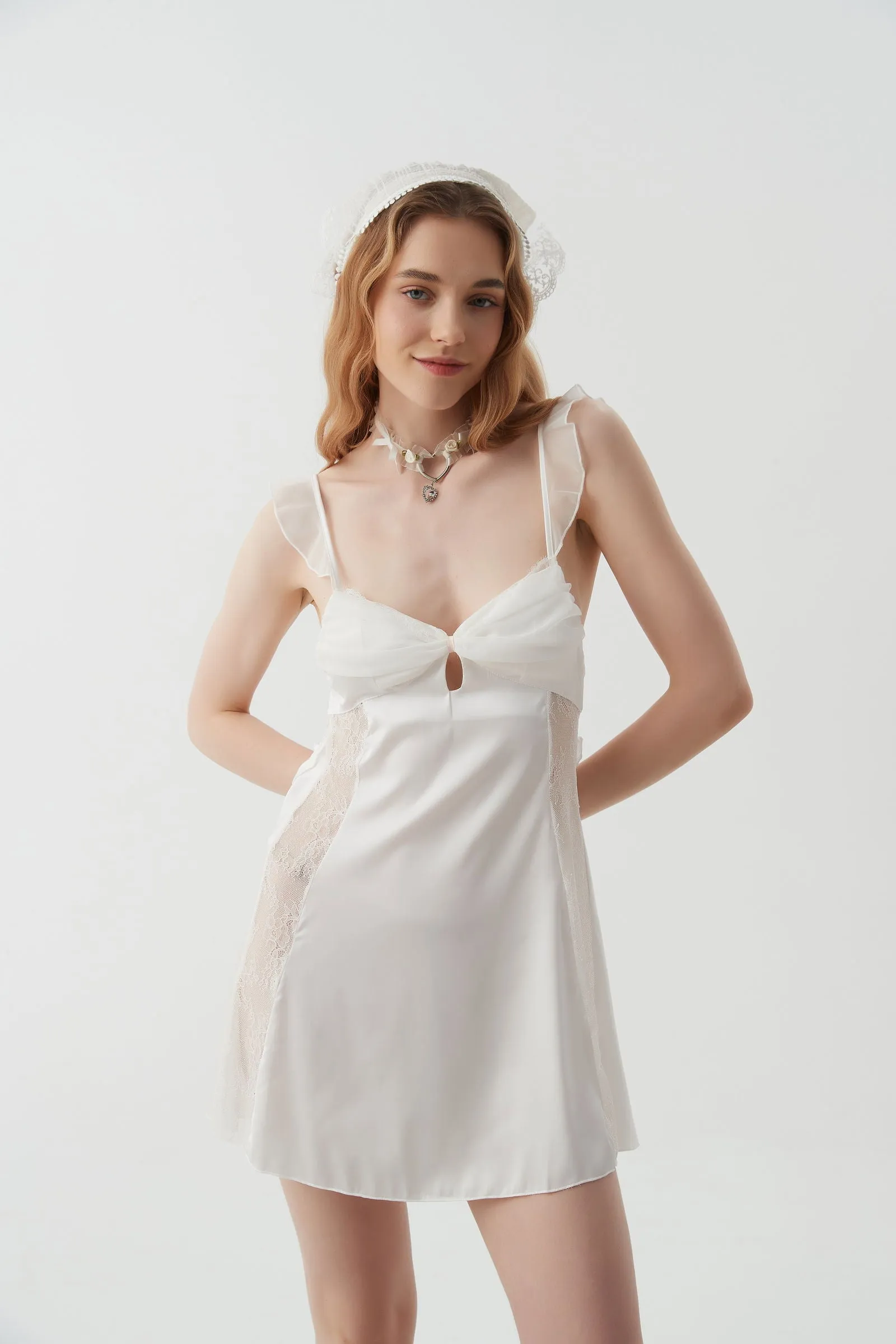 White Whisper Satin Nightdress