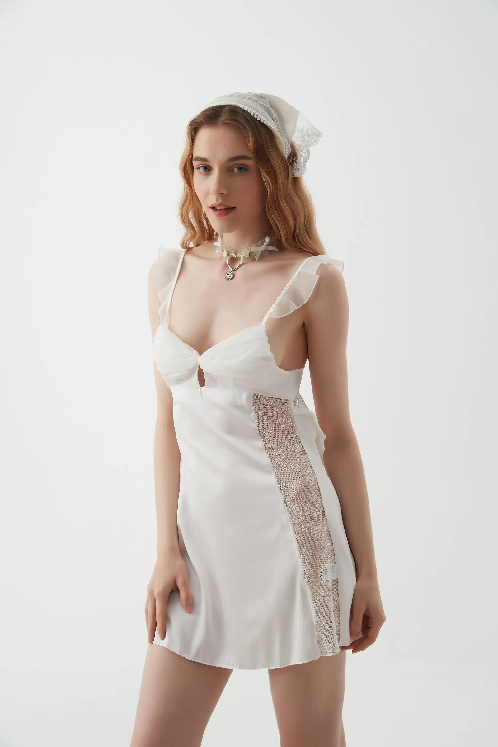 White Whisper Satin Nightdress